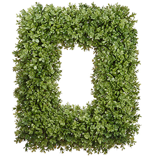 22"Hx18"W Artificial Boxwood Rectangle-Shaped Hanging Wreath -Green9